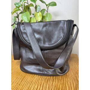 MAXX NEW YORK - EUc dark Mahogany - Leather Handbag Purse - VGC w/bag